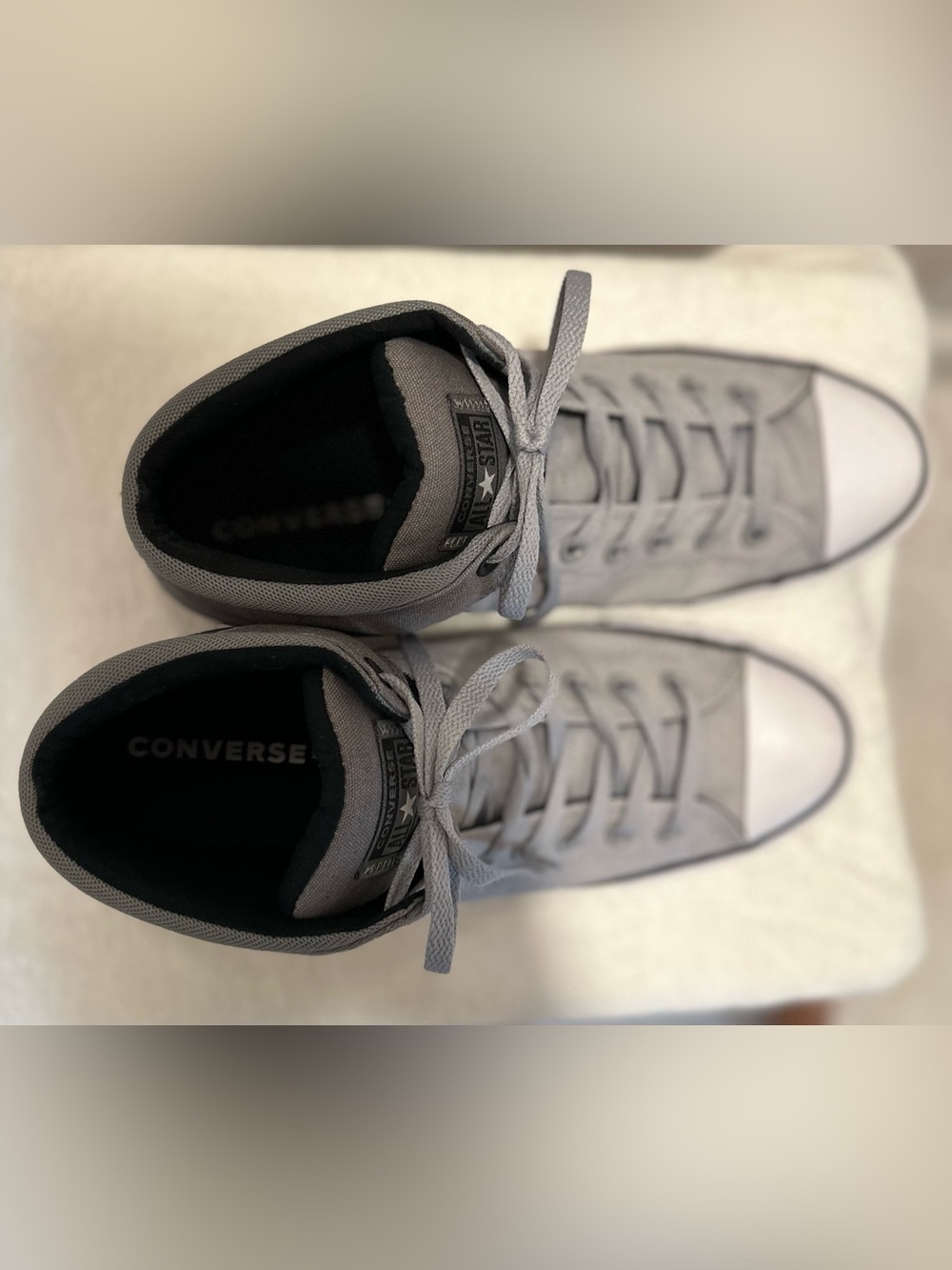 Converse Two-Tone High Top Sneakers in Light Gray and Dark Gray Men’s Size 11.5 - Picture 5 of 8